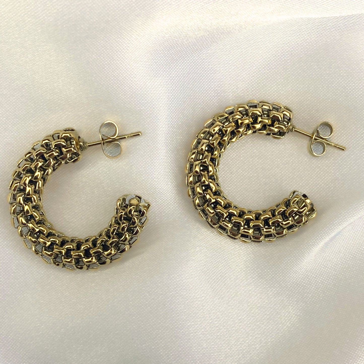 Arracada Grid Acero Inoxidable