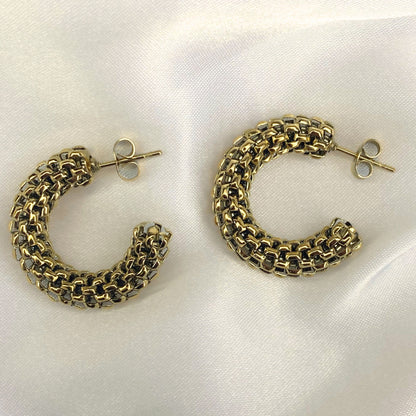 Arracada Grid Acero Inoxidable