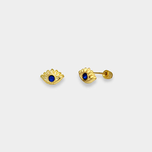 Broquel Ojito Azul Oro 10K