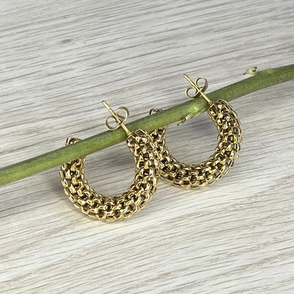 Arracada Grid Acero Inoxidable