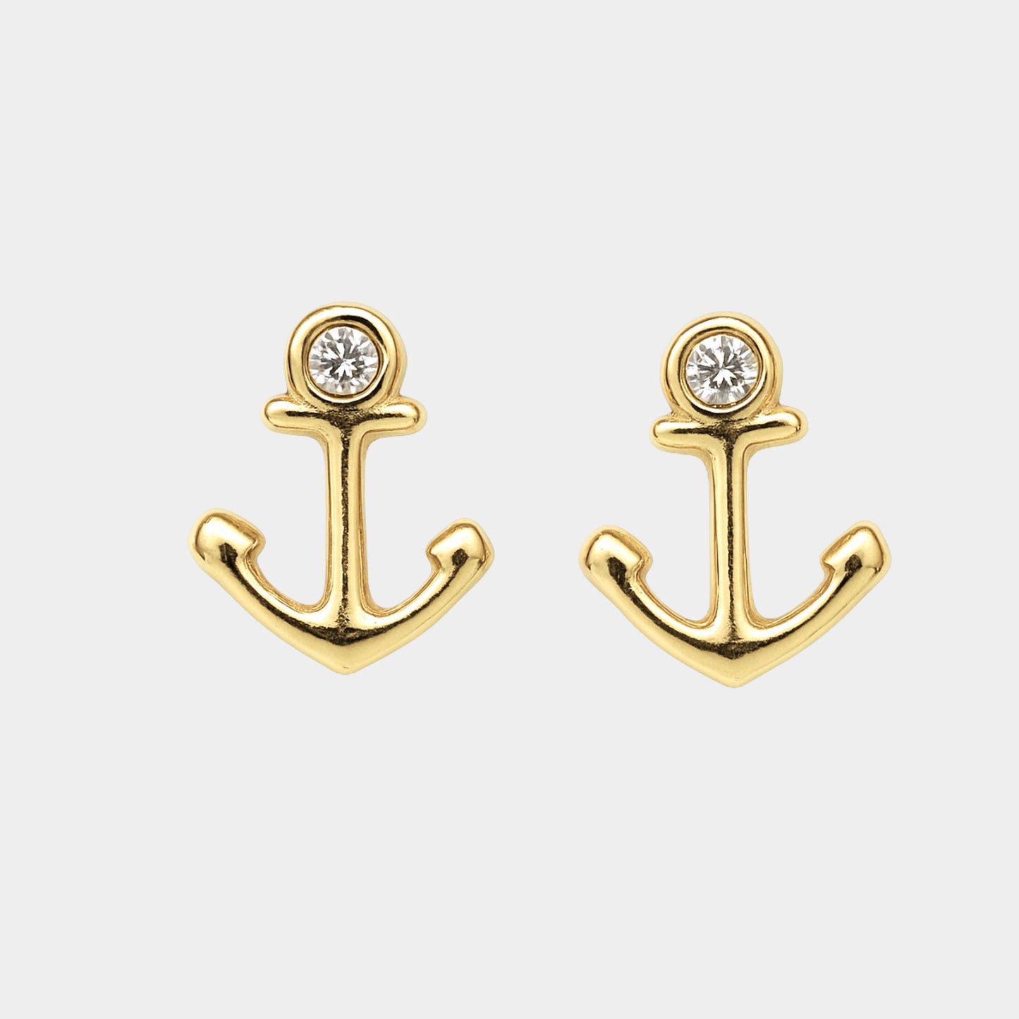 Broquel Ancla Oro 10k