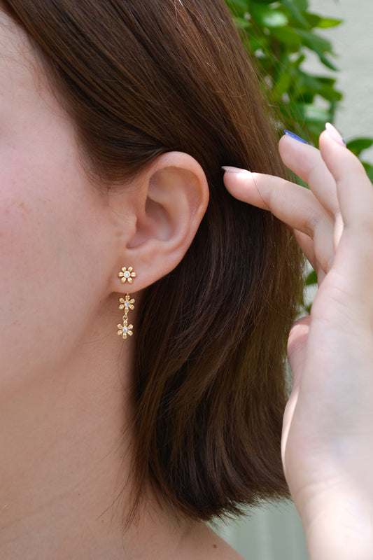 Aretes Flora Chapa de Oro