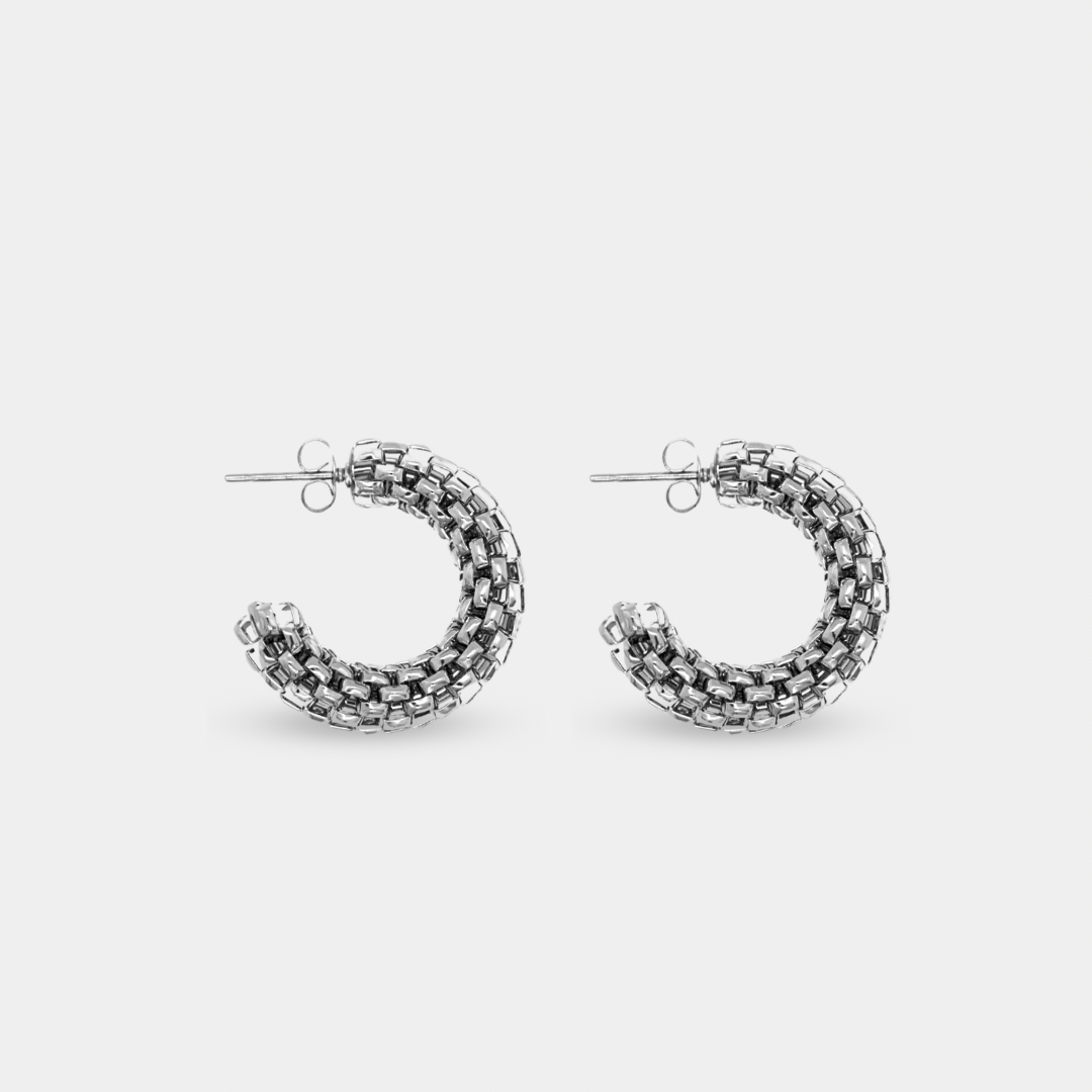 Arracada Grid Acero Inoxidable